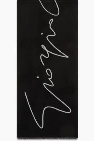 Giorgio Armani Écharpe bicolore en laine et soie avec logo signature