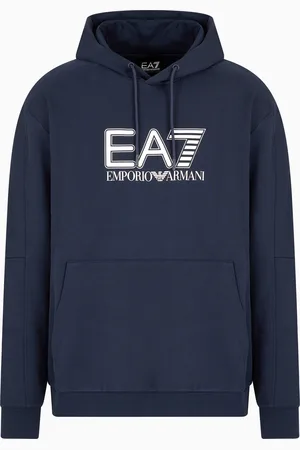 EA7 Sweat-shirt à capuche Visibility en coton mélangé