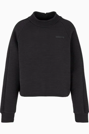 EA7 Sweat-shirt court Sporty Forever en mélange de coton