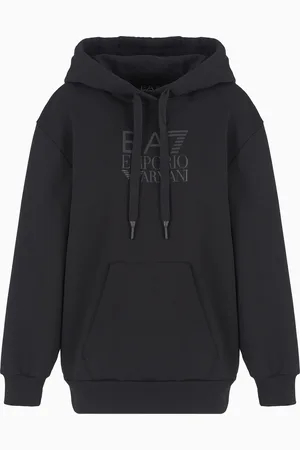 EA7 Sweat-shirt à capuche Visibility en coton mélangé