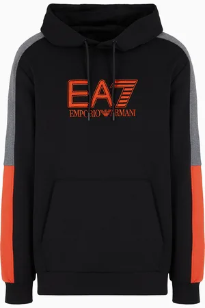 EA7 Sweat-shirt à capuche Visibility en coton mélangé