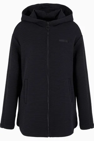 EA7 Sweat-shirt long à capuche Sporty Forever en mélange de coton