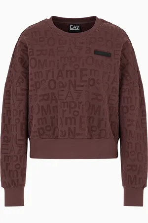 EA7 Sweat-shirt ras-du-cou en coton biologique et modal stretch Graphic Series