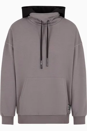 EA7 Sweat-shirt à capuche Graphic Series en coton mélangé avec imprimé