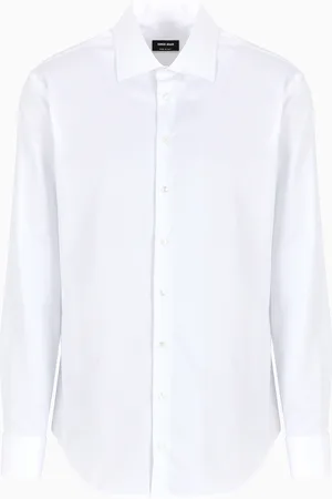 Giorgio Armani Chemise coupe classique en coton micro-armuré