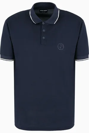 Giorgio Armani Polo à manches courtes en jersey de soie et de coton