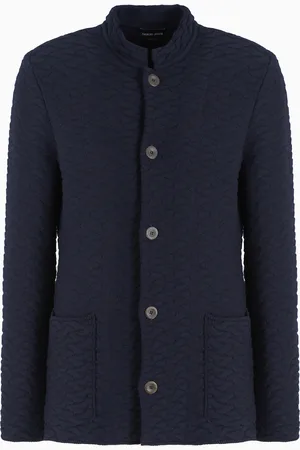 Giorgio Armani Veste à simple boutonnage en maille de laine vierge