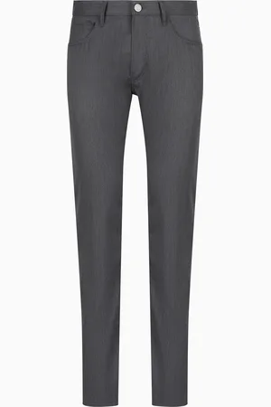 Giorgio Armani Pantalon 5 poches à coupe classique en laine vierge