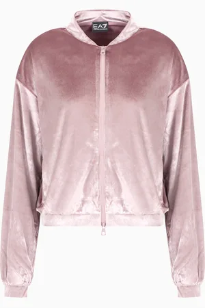 EA7 Sweat-shirt à capuche Athletic Velour en tissu technique stretch