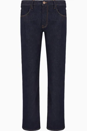 Giorgio Armani Pantalon 5 poches coupe classique en denim de coton stretch
