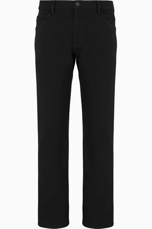 Giorgio Armani Pantalon 5 poches coupe classique en denim de coton stretch