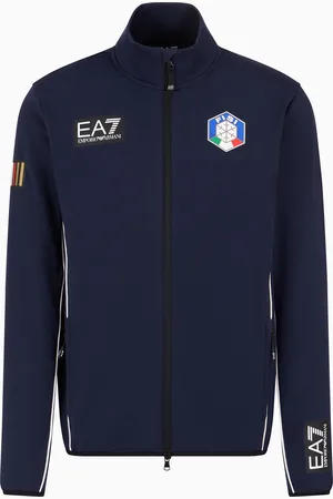 EA7 Sweat-shirt façon cardigan Collection FISI en tissu technique stretch