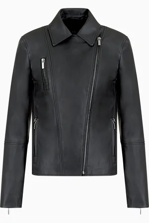Armani Exchange Veste en éco-cuir enduit avec zip latéral