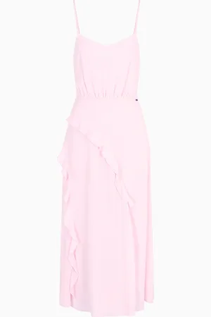 Armani Exchange Robe longue fendue en crêpe