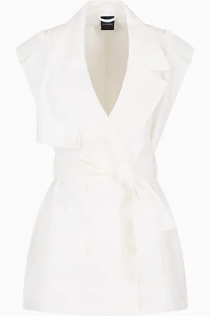 Armani Exchange Gilet croisé avec ceinture en mélange de lin