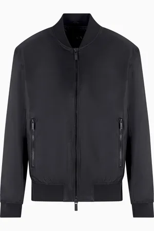 Armani Exchange Blouson aviateur en satin avec logo flou au dos