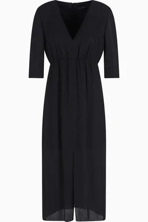 Armani Exchange Robe longuette en viscose avec logo allover
