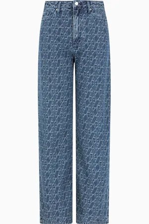 Armani Exchange Jean coupe décontractée avec logo ASV sur toute la surface