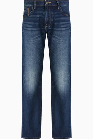 Armani Exchange Jean coupe droite J16 en denim de coton délavé