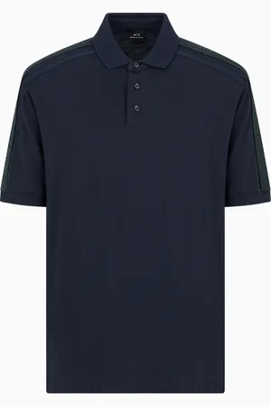 Armani Exchange Polo piqué coupe régulière avec bandes aux épaules