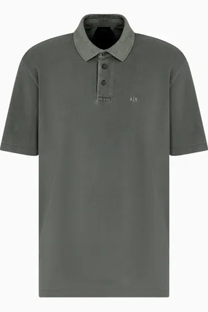 Armani Exchange Polo en piqué de coton effet usé