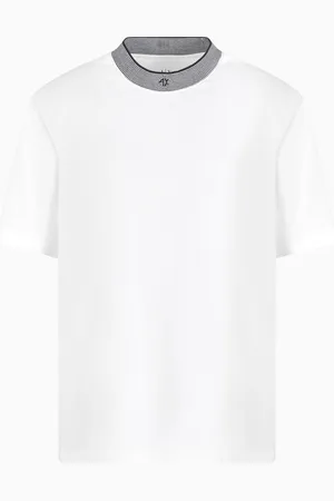 Armani Exchange T-shirt coupe régulière avec encolure profilée à rayures