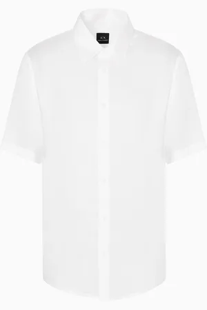 Armani Exchange Chemise coupe régulière en sergé de lyocell