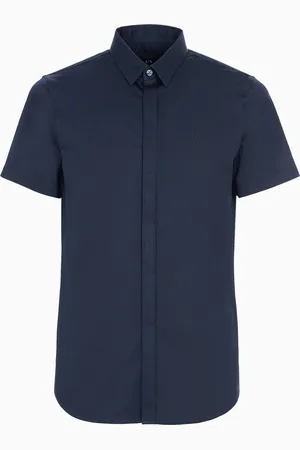 Armani Exchange Chemise Slim Fit à manches courtes en satin stretch