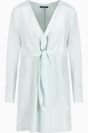 Armani Exchange Robe courte en viscose avec noeud