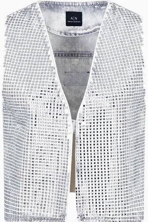 Armani Exchange Gilet en jean clouté