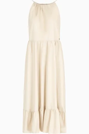 Armani Exchange Robe midi à volants en coton ASV