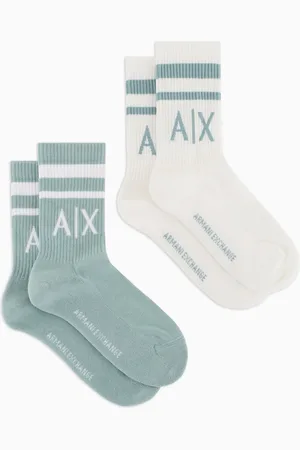 Armani Exchange Lot de 2 paires de chaussettes en coton mélangé avec logo