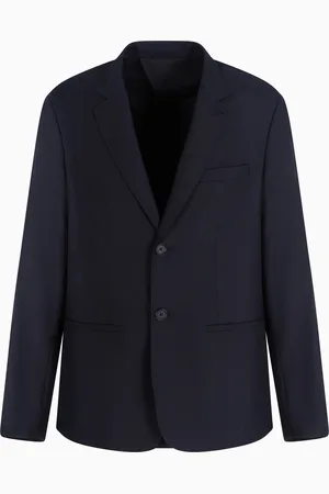 Armani Exchange Veste simple boutonnage à deux boutons en tissu fluide