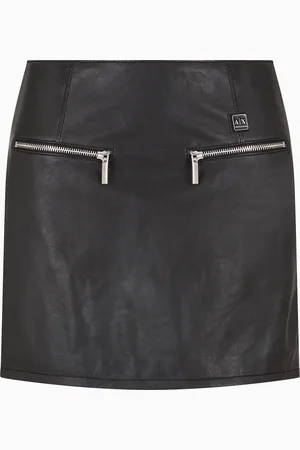 Armani Exchange Mini jupe en cuir effet usé