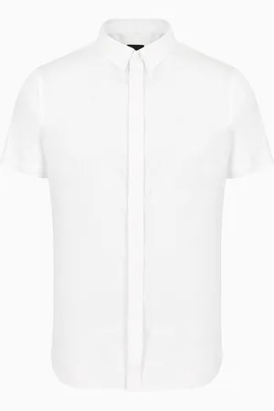 Armani Exchange Chemise Slim Fit à manches courtes en satin stretch