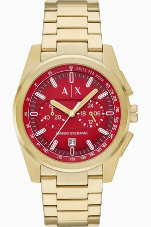 Armani Exchange Montre chronographe en acier inoxydable couleur or