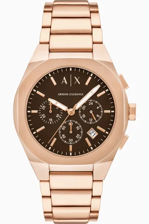 Armani Exchange Montre chronographe en acier inoxydable couleur or rose