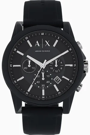 Armani Exchange Chronograph Black Silicone Watch
