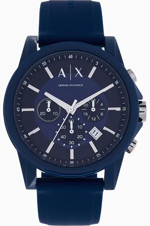 Armani Exchange Chronograph Blue Silicone Watch
