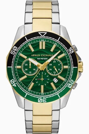 Armani Exchange Montre avec chronographe en acier inoxydable bicolore