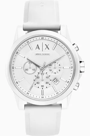 Armani Exchange Chronograph White Silicone Watch