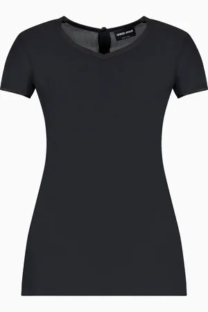 Giorgio Armani Blouse en charmeuse de soie avec col en V