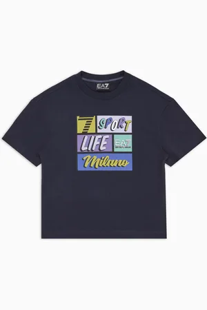 EA7 T-shirt avec imprimé Graphic Series Boy en jersey de coton