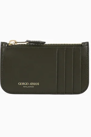 Giorgio Armani Porte-cartes La Prima zippé en cuir liégé