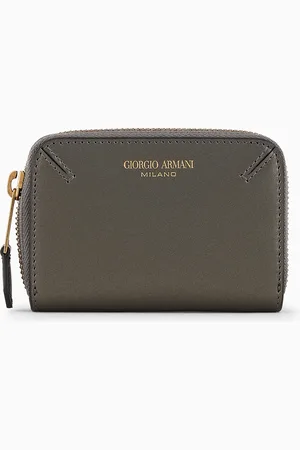 Giorgio Armani Porte-cartes la Prima mini entièrement zippé en cuir laminé