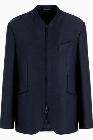 Giorgio Armani Veste zippée en cupro canneté lavé