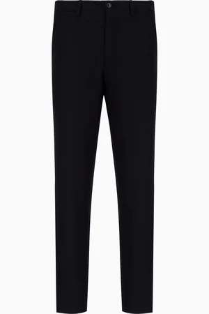 Giorgio Armani Pantalon slim en flanelle de laine