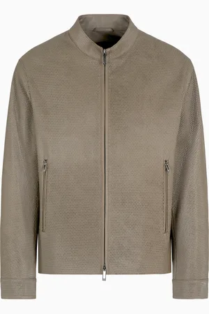 Emporio Armani Blouson en peau d’agneau ajourée semi-végétale