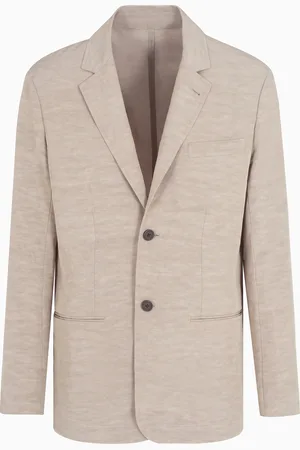 Emporio Armani Blazer à simple boutonnage en mélange de lin