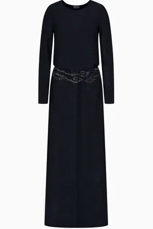 Giorgio Armani Robe longue en jersey de viscose jacquard